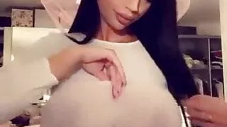 brunette big boobs transparent