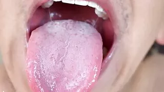 Delicious wet and moist tongue