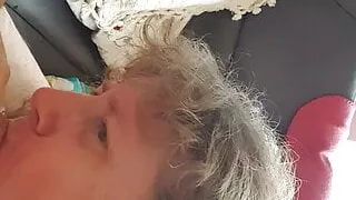 sprayed in the face and mouth