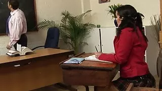 Naughty slut gives head to this handsome dude and then fucks him