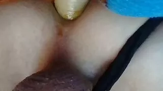 slutty cd in panties fucks 9 inch kingcock dildo