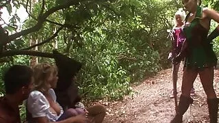 Horny MILF gives head before jungle fucking with her friends