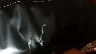 Cum on leather clothes