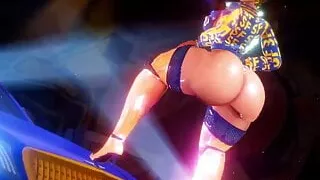 Chun Li Shakes her Fighter Booty (and the car)