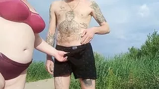 fucked in the mouth on a public beach