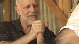 Kinky daddy Allen Silver milks Mike DeMarkos massive dick