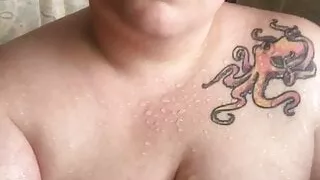 Bald Tit Play in Shower