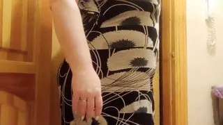 woman came in for a debt and watches me jerk off