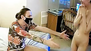 Sexy Shy Redhead Skinny Babe Sucking & Riding Big Dick