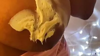 Solo bbw ebony fondling and sucking her sweet nipples