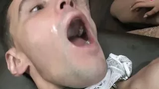 German bukkake and gangbang amateur party with creampie