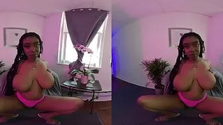 Delicious Ebony Tit-sucking in VR!