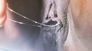 Playing with a fat African pussy