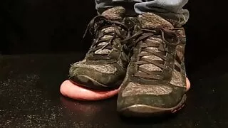 Ball Smash under my rough sole dirty trainers