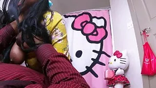 Giant Saggy Tits Stepdaughter&#039;s Riding Black Stepdaddy's Dick HD