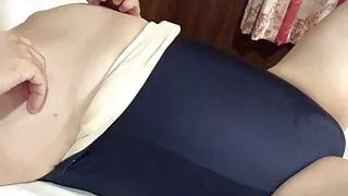 Japanese Crossdresser With a school swimsuit, onanism
