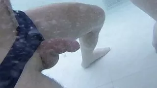 I pull out my cock in front of a young girl in a public poll