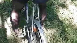 naked in public on bicycle masturbation