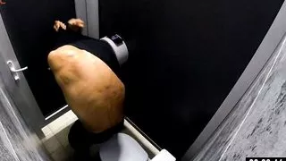 camera in a men's public toilet. peeping
