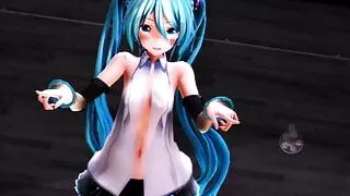 miku hatsune strip to pink cat