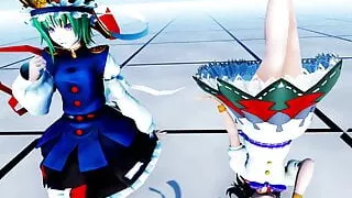 MMD Touhou - Eikishiki & Seija (Futa) - Dance & Sex