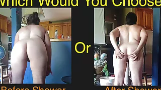 Wife's Asshole before & after her shower