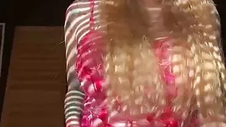 Twerk ass in a see-through suit to softcore music