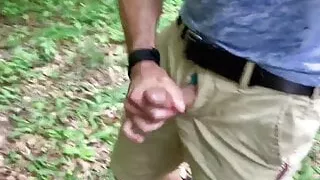 1-2-3 squirt! Cumming in the parking lot. Public jerking off