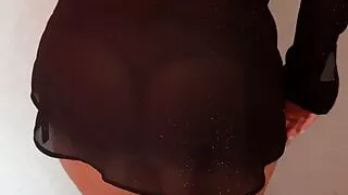 Solo sexy play with fat ass in lingerie