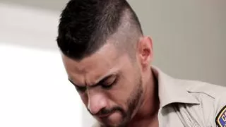 Office surprise with an police officer