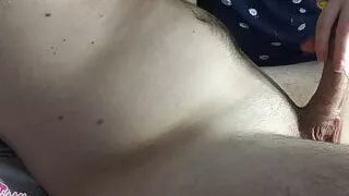 Wife gives pleasant handjob after hard day