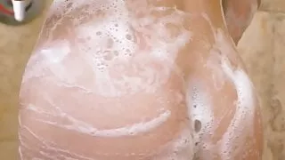 Bigtit stepmom soaps up in shower before blowjob and sex