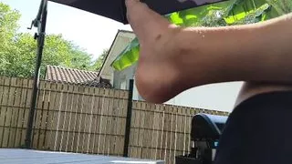 Pipe sur la terrasse