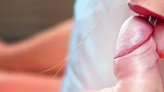 Gentle morning dick licking