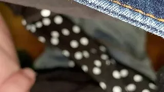 Girlfriend showing panties at work