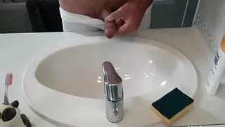 boy masturbate in bathroom and cum