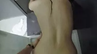 amateur girl fucks and passionate shower sex