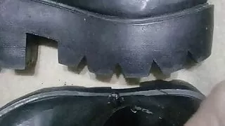 Cum on Used Friend black boots