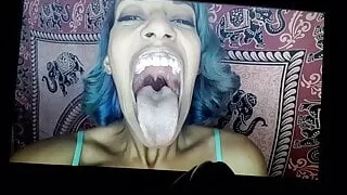 Open Wide Ebony Mouth Cum Tribute