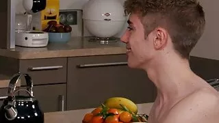 A hot and passionate fucking session in the kitchen