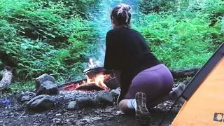 Real Sex in the forest. Fucked a tourist in a tent
