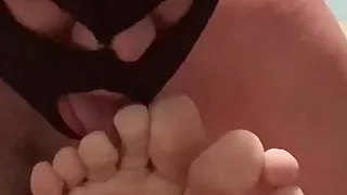 He licks my feet (foot licking)