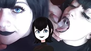 Hot goth gets a Massive cumshot on face - Mavis Cosplay