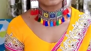 Yellow saree blouse petticoat