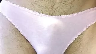 A little bit of boy pee in little pink girls panties
