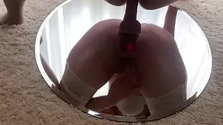 Big ass Ardentina gets a squirting orgasm with a sex machine