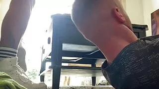 Sneaker lad finds tops online to come load his bttm boy