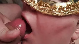 Curvy Russian MILF loves to suck cock and eat cum