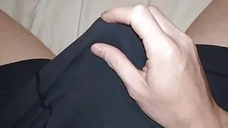 Hitachi Wand Vibrating My Dick Through My Boxers