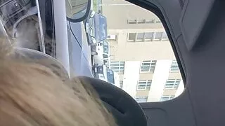 Lithuanian blowjob in car